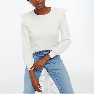 NWT J. Crew Factory Eyelet Trim Sweatshirt